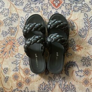Madden Girl black braided sandals